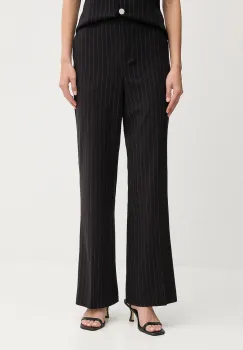 Dkny pantaloni culoarea negru, lat, high waist, UE5PS047 imagine