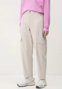 Dkny pantaloni femei, culoarea bej, fason cargo, high waist, DP5P3500 imagine