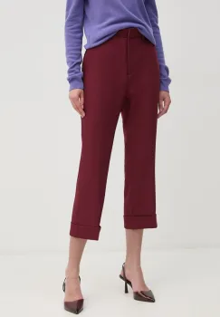 Dkny pantaloni femei, culoarea bordo, drept, high waist, D2G4A112 imagine