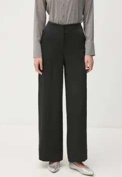 Dkny pantaloni femei, culoarea negru, lat, high waist, P4GKAX76 imagine