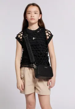 Dkny pantaloni scurti copii culoarea bej, uni, D62268 imagine