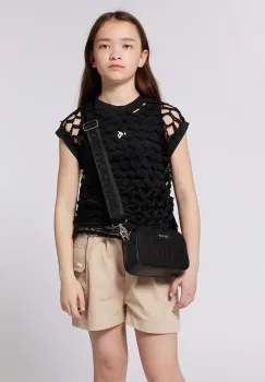 Dkny pantaloni scurti copii culoarea bej, uni, D62268 imagine
