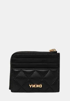 Dkny portofel de piele culoarea negru, R521KL12 imagine
