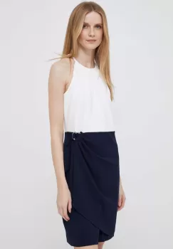 Dkny rochie culoarea albastru marin, mini, drept imagine