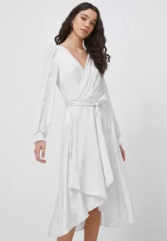 Dkny rochie culoarea argintiu, midi, evazati imagine