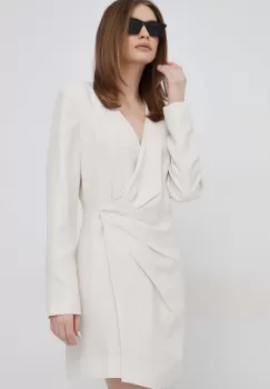 Dkny rochie culoarea bej, mini, drept imagine