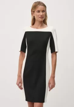 Dkny rochie culoarea bej, mini, drept, DD4E189A imagine