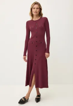 Dkny rochie culoarea bordo, maxi, evazati, D2G4A108 imagine