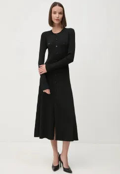 Dkny rochie culoarea negru, maxi, evazati, D2G4A108 imagine