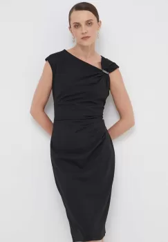 Dkny rochie culoarea negru, midi, drept imagine