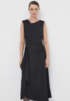 Dkny rochie culoarea negru, midi, evazati imagine
