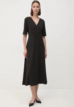 Dkny rochie culoarea negru, midi, evazati, D2G4A182 imagine