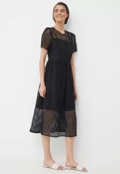 Dkny rochie culoarea negru, midi, evazati, DD4AH520 imagine