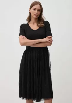 Dkny rochie culoarea negru, midi, evazati, P4DDSXMP imagine