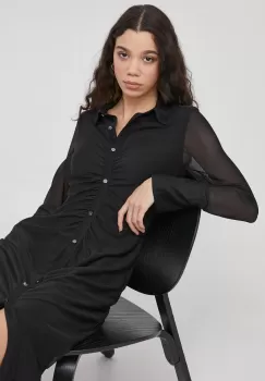 Dkny rochie culoarea negru, mini, drept imagine