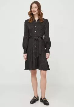 Dkny rochie culoarea negru, mini, evazati imagine