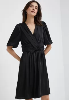 Dkny rochie culoarea negru, mini, evazati imagine
