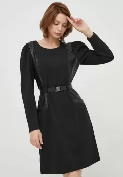 Dkny rochie culoarea negru, mini, evazati imagine