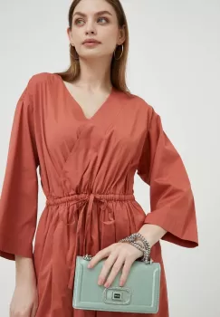 Dkny rochie culoarea portocaliu, midi, evazati imagine