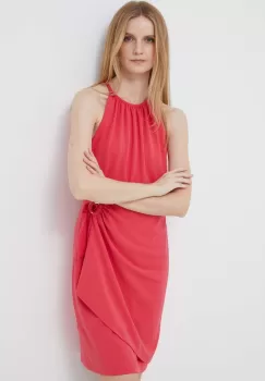 Dkny rochie culoarea roz, mini, drept imagine