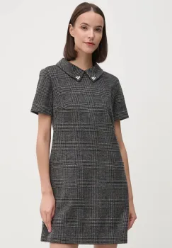 Dkny rochie din lana culoarea gri, mini, drept, D2G4A190 imagine