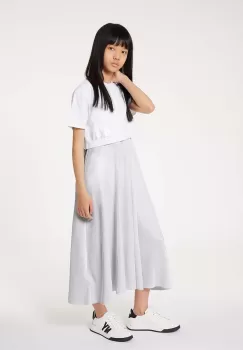 Dkny rochie fete culoarea gri, midi, evazati imagine