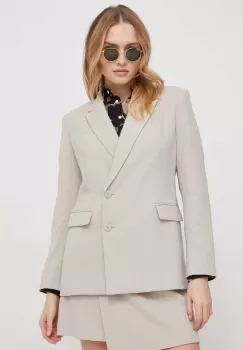 Dkny sacou culoarea bej, cu doua randuri de nasturi, neted imagine