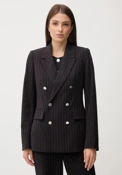 Dkny sacou culoarea negru, cu doua randuri de nasturi, cu imprimeu, UE5JS466 imagine