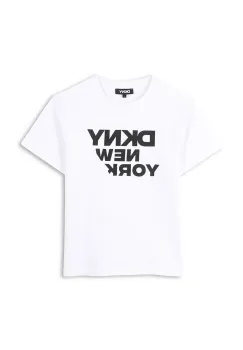 Dkny tricou copii culoarea alb, cu imprimeu, D62299 imagine