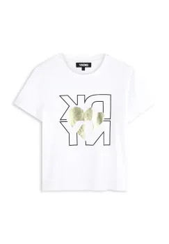 Dkny tricou copii culoarea auriu, D62305 imagine
