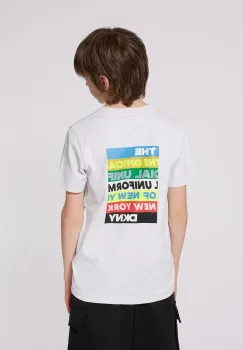 Dkny tricou de bumbac pentru copii culoarea gri, cu imprimeu, D62302 imagine
