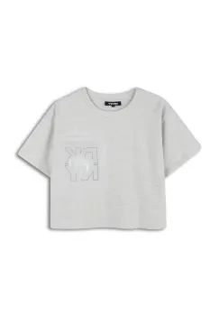 Dkny tricou de bumbac pentru copii culoarea gri, D62312 imagine