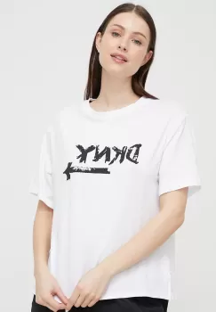 Dkny tricou de pijama culoarea alb imagine