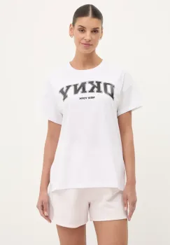 Dkny tricou din bumbac femei, culoarea alb, DP5T1224 imagine