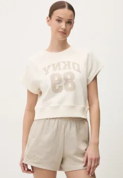 Dkny tricou din bumbac femei, culoarea bej, DP5T1231 imagine