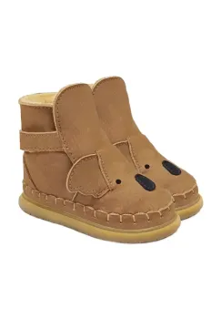 Donsje cizme de iarna pentru copii din piele intoarsa Dubu Classic Shoes Koala culoarea bej, 1500407 imagine