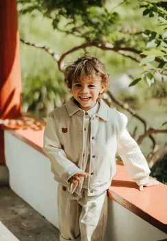 Donsje geaca bomber pentru copii Pidas Jacket Bear culoarea bej, 4097401 imagine