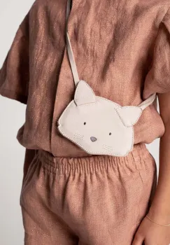 Donsje geanta de mana din piele pentru copii Britta Classic Purse Cat culoarea bej, 5001012 imagine