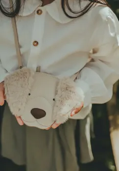 Donsje geanta de mana din piele pentru copii Britta Exclusive Purse Golden Retriever culoarea alb, 5002034 imagine