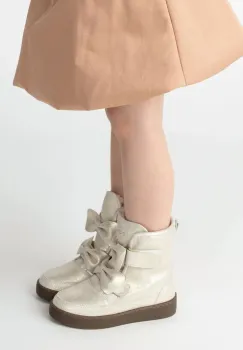 Donsje ghete de iarna pentru copii din piele Isa Exclusive Boots culoarea argintiu, 2024200 imagine