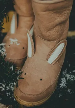 Donsje ghete de iarna pentru copii din piele Wadudu Classic Boots Bunny culoarea bej, 2022002 imagine