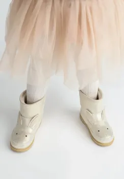 Donsje ghete de iarna pentru copii din piele Xelly Boots Bunny culoarea argintiu, 2031701 imagine