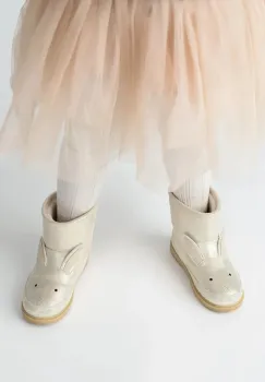 Donsje ghete de iarna pentru copii din piele Xelly Boots Bunny culoarea argintiu, 2031701 imagine