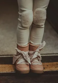 Donsje ghete de zapada din piele pentru copii Ganza Boots culoarea bej, 2024300 imagine