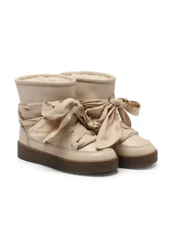 Donsje ghete de zapada din piele pentru copii Ganza Boots culoarea bej, 2024300 imagine