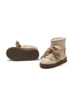 Donsje ghete de zapada din piele pentru copii Ganza Boots culoarea bej, 2024300 imagine