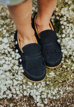 Donsje mocasini din piele pentru copii Yaell Loafers culoarea bleumarin, 2029700 imagine