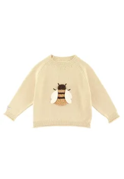 Donsje pulover de bumbac pentru copii Valenthe Sweater Bee culoarea bej, light, 4098401 imagine