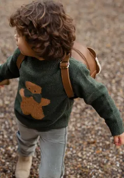 Donsje pulover de lana pentru bebelusi Denn Merino Wool Sweater Gingerbread culoarea verde, 4083506 imagine