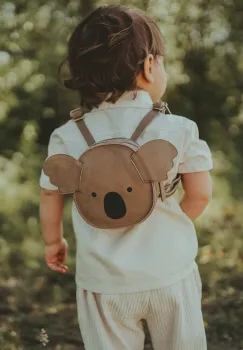 Donsje rucsac din piele pentru copii Kapi Classic Backpack Koala culoarea bej, mic, neted, 5005006 imagine